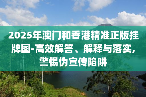 2025年澳門和香港精準正版掛牌圖-高效解答、解釋與落實,警惕偽宣傳陷阱